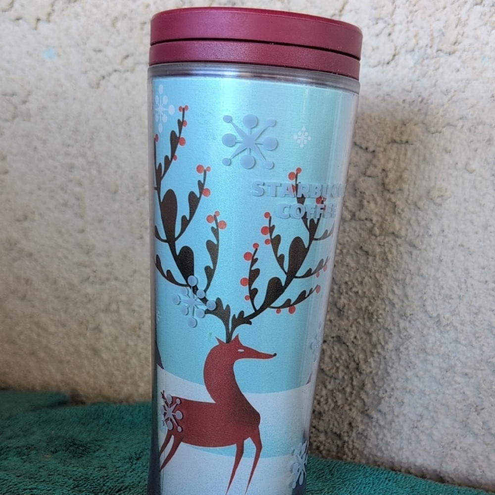 Starbucks Festive Deer Silver Travel Mug